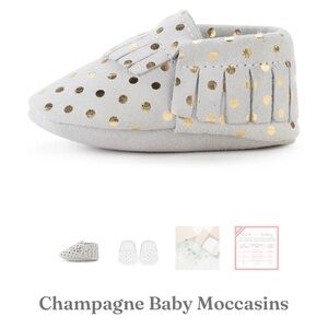 Gold Polka Dot Baby Moccasins